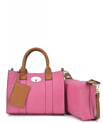 Faux Leather Mini Satchel Crossbody Bag WU061 FUSCHIA